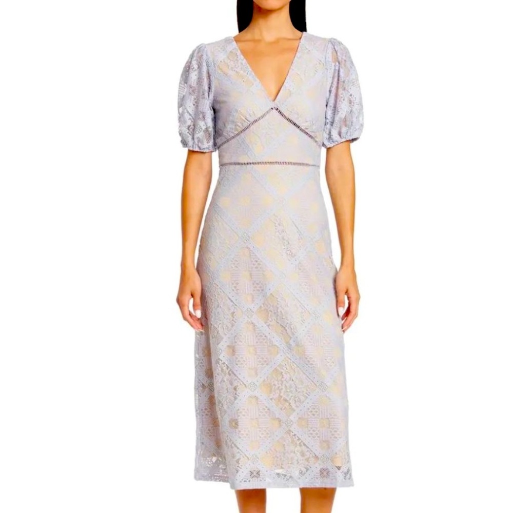 NSR Purple Nude Lace Midi Dress Size Large NWOT